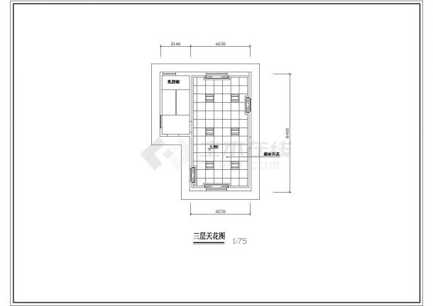 济南市某现代化村镇3层高档别墅地面和天花平面设计CAD图纸-图二