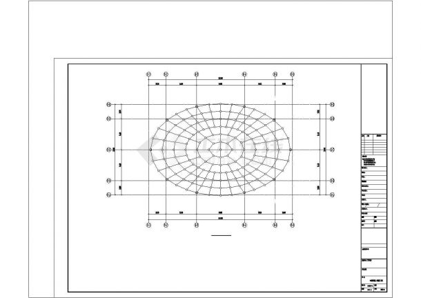 某网架结构图书馆结构设计CAD图-图一