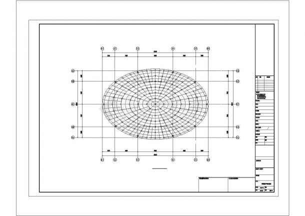 某网架结构图书馆结构设计CAD图-图二