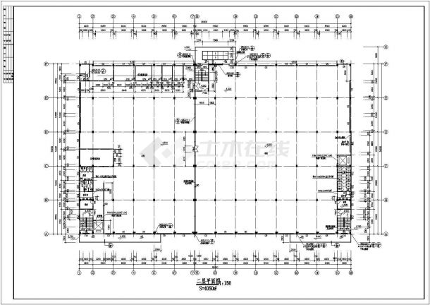 某3层12280平米厂房建筑设计cad施工图-图二