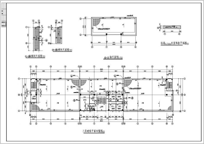 某地3层厂房建筑设计cad施工图_图1