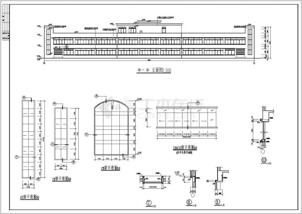 某地3层厂房建筑设计cad施工图-图二