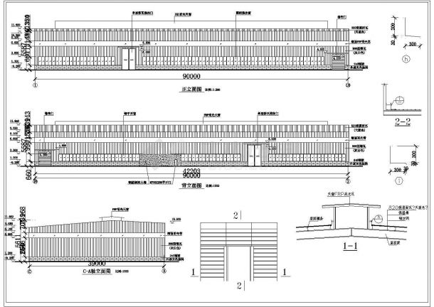 某单层钢架结构电力设备厂建筑设计cad施工图-图二