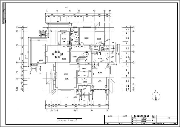 合肥市蜀山区某社区337平米2层砖混结构高档单体别墅建筑设计CAD图纸_图1