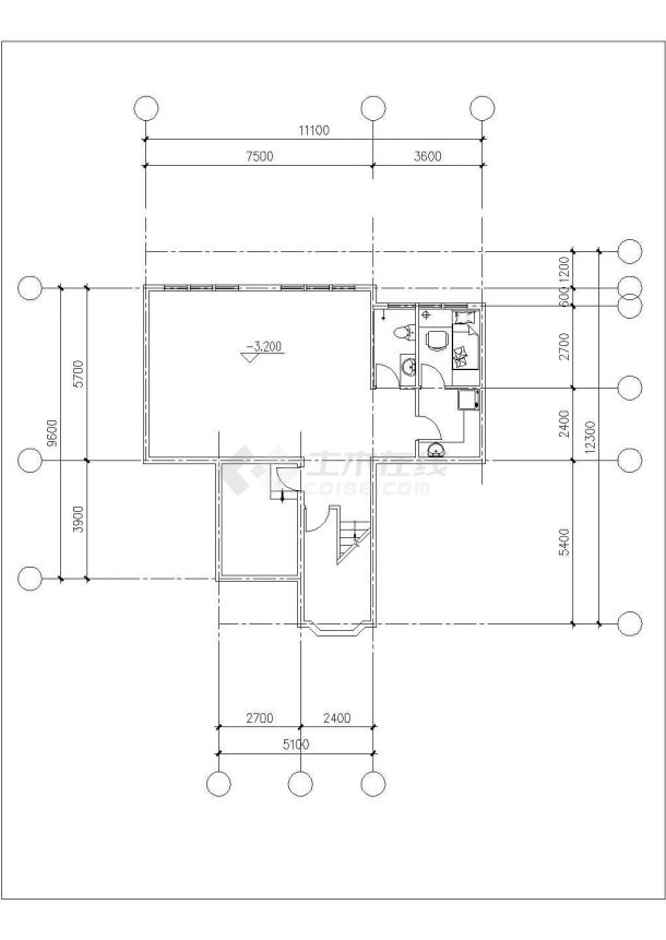 贵阳市某休闲山庄400平米双层砖混结构独栋别墅建筑设计CAD图纸-图一