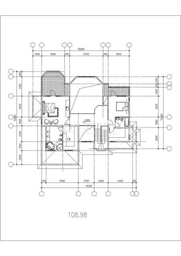 贵阳市某休闲山庄400平米双层砖混结构独栋别墅建筑设计CAD图纸-图二