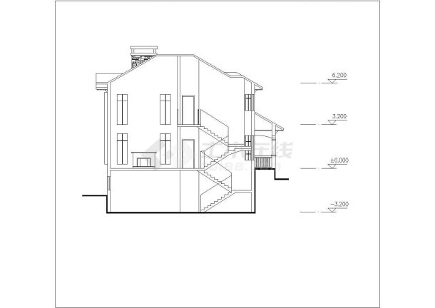 苏州市某社区410平2层框混结构独栋别墅建筑设计CAD图纸（含地下层）-图一