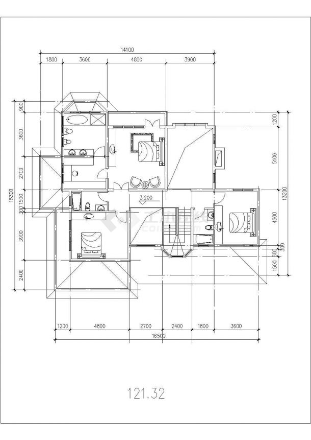 苏州市某社区410平2层框混结构独栋别墅建筑设计CAD图纸（含地下层）-图二