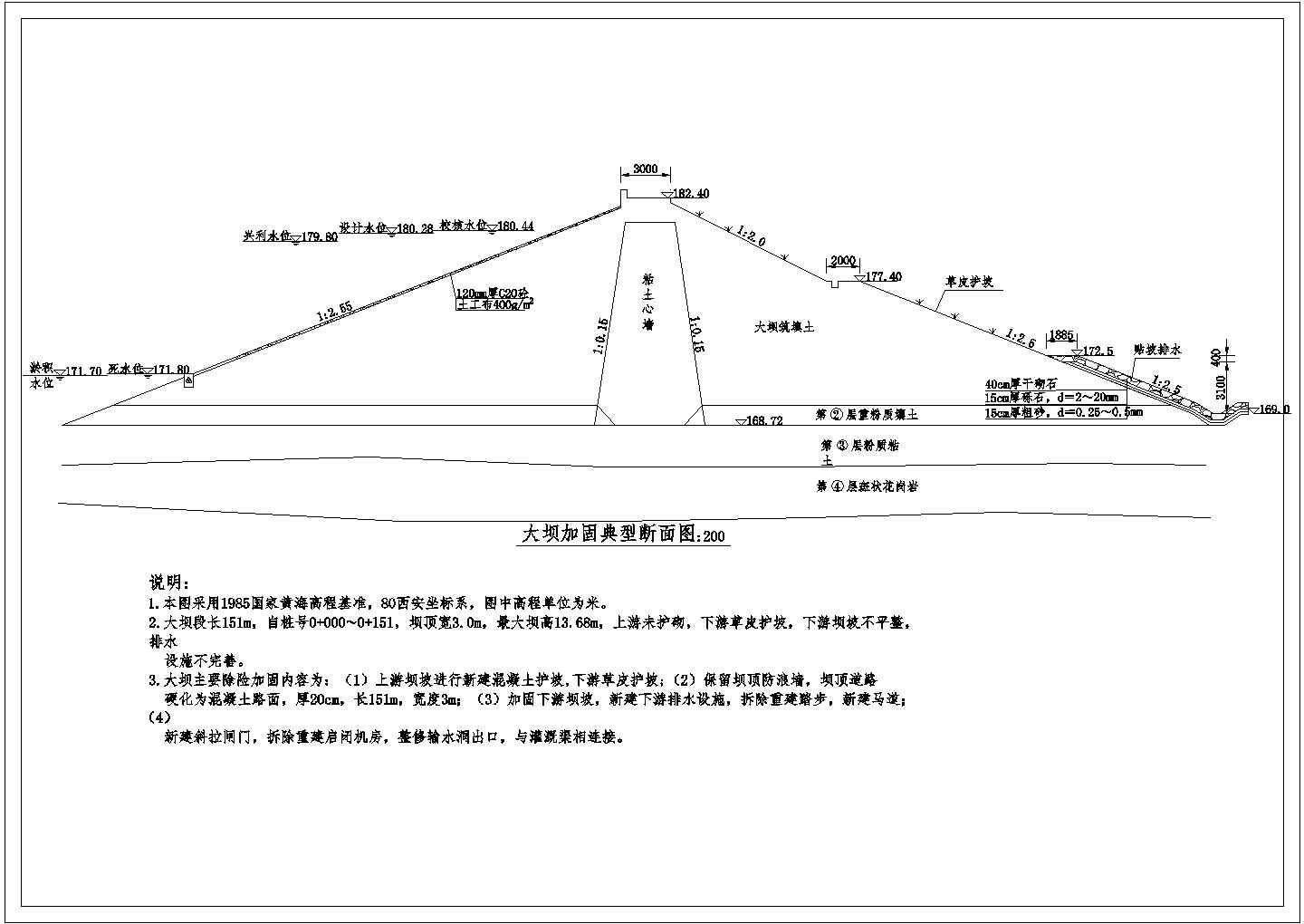 【苏州】某地小型水库除险加固工程全套施工设计cad图
