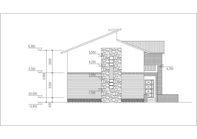 镇江某社区310平2层混合结构单体别墅平立面设计CAD图纸（含效果图）_图1
