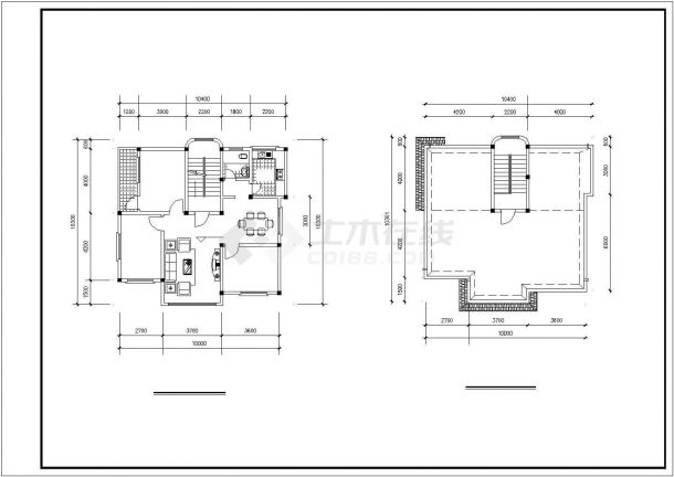 南昌市某现代村镇2层混合结构独栋别墅建筑设计CAD图纸（含结构图）-图二