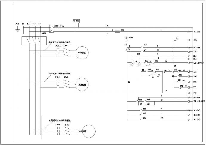 1T_H反渗透CAD平面电气控制图_图1