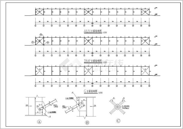 某地单层钢结构厂房建筑设计cad施工图-图一