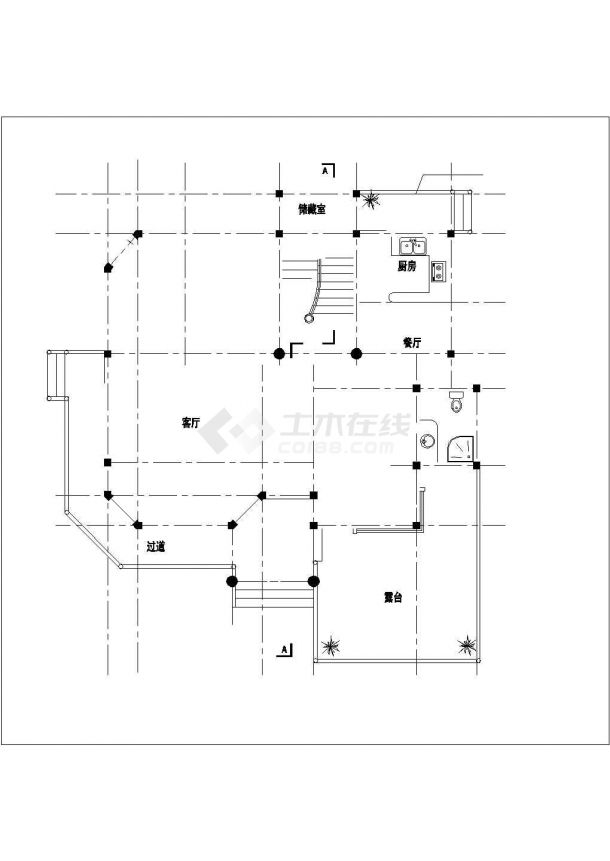 310平米3层砖混结构独栋别墅建筑设计CAD图纸（含总图和结构设计图）-图二