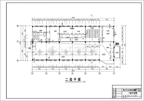 某2层泵站主厂房土建设计cad施工图-图二