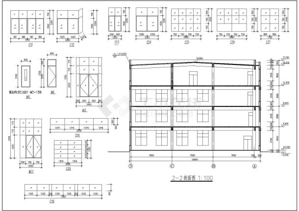 某管理公司厂房建筑设计cad施工图-图二