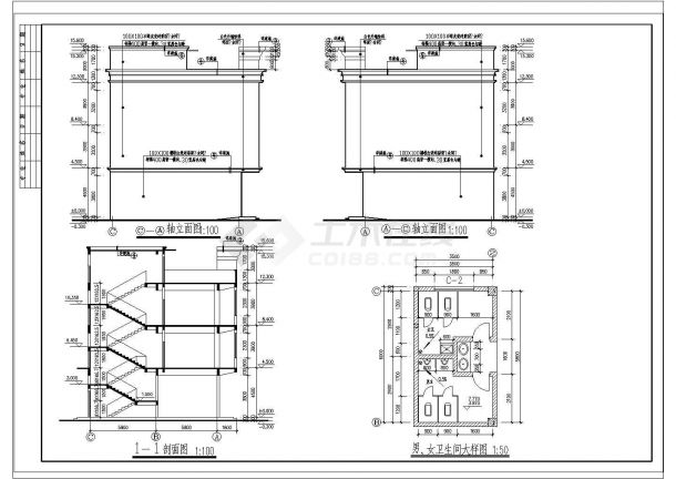 某3层包装厂房建筑设计cad施工图-图二