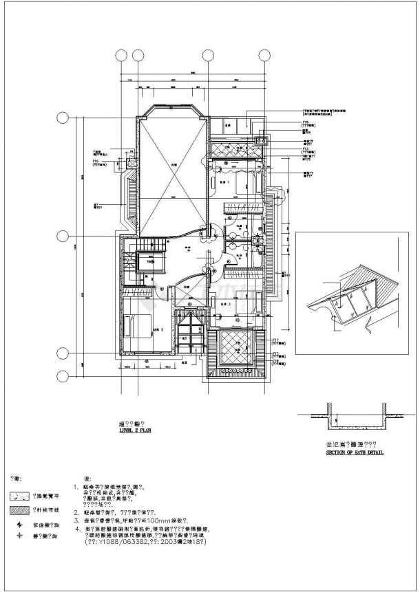 【自己】某市区小区豪华别墅全套建筑施工设计cad图(含效果图)-图二