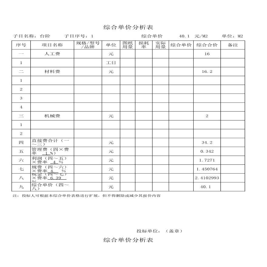 2012年深圳小区道路围墙小品工程全套投标书（商务标+技术标）-图一