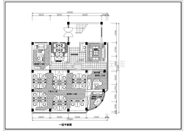 办公楼设计_某电脑软件开发公司三层办公楼室内装修设计cad全套施工图（含设计说明）-图二
