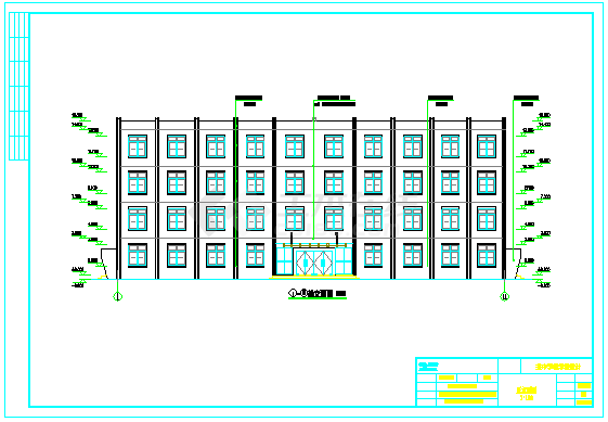 某4层中学教学楼全套cad设计（2700平左右，含计算书，建筑图，结构图）-图一
