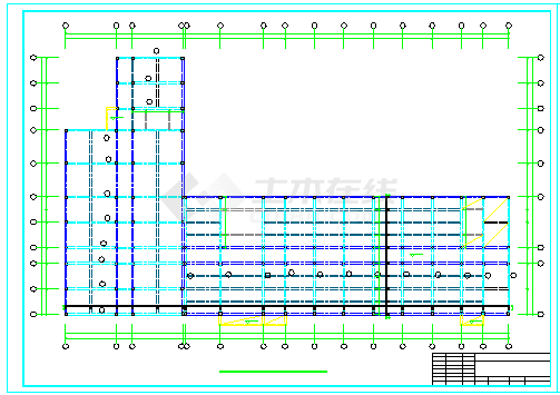三层框架教学楼cad设计（含计算书，建筑结构图下载）-图一