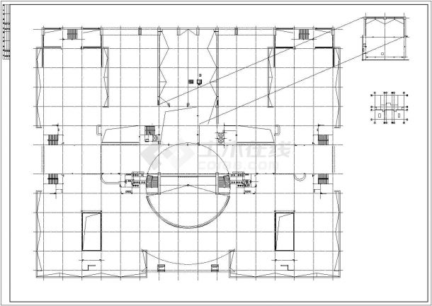 某45345平方米石家庄高校五层图书馆建筑施工CAD图纸-图二