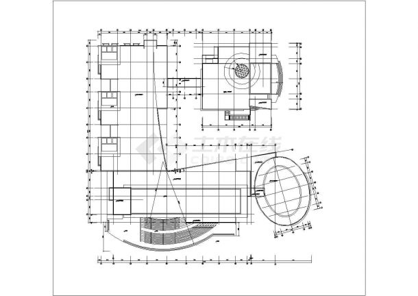 安徽大学某十层图书馆建筑施工cad图纸设计-图一