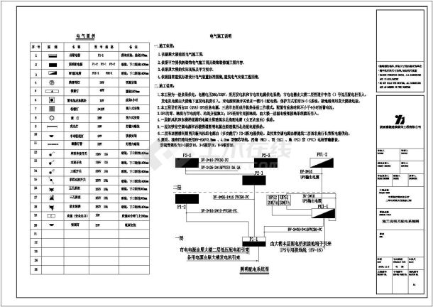 中行支行营业厅装饰装修工程电气竣工CAD图-图一