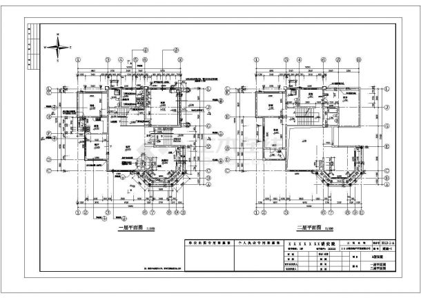 金华市秀河村某3层砖混结构单体乡村别墅全套建筑设计CAD图纸-图二