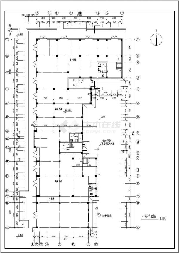 青岛市某多层住宅楼建筑方案CAD布置图-图一