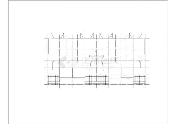 大庆某地欧式风格多层四联别墅建筑施工设计cad图-图一