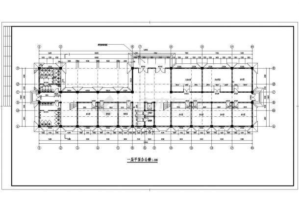 土木工程毕业设计_办公楼设计_[学士]四层框架结构中学办公楼毕业设计（含建筑结构图、计算书）-图二