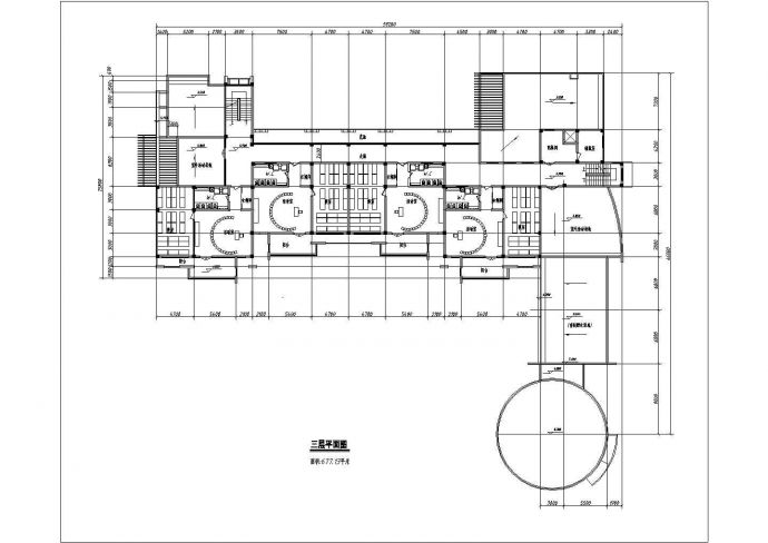 旅顺市某私立幼儿园2700平米三层混合结构教学楼平面设计CAD图纸_图1