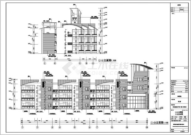 成都如诗美地小区幼儿园2520平米3层框架结构教学楼建筑设计CAD图纸-图一