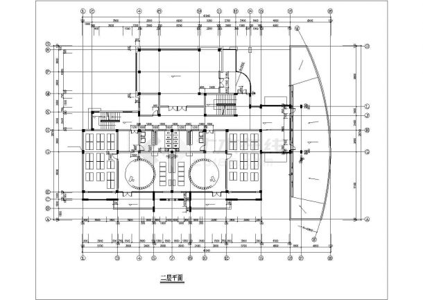银川市幸福花园小区社区幼儿园3层框混结构教学楼建筑设计CAD图纸-图二