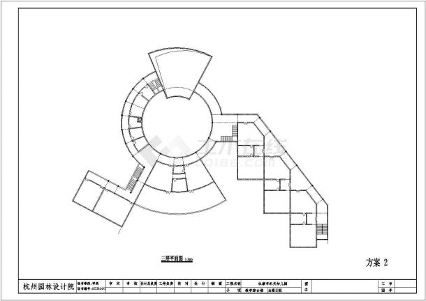 徐州市某社区幼儿园4370平米3层混合结构教学楼平面设计CAD图纸-图一