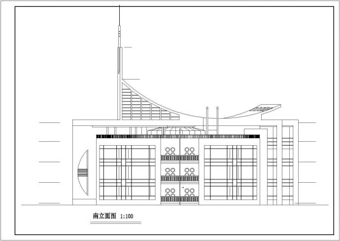 贵阳市何秀路某社区幼儿园4层框混结构教学办公楼建筑设计CAD图纸_图1