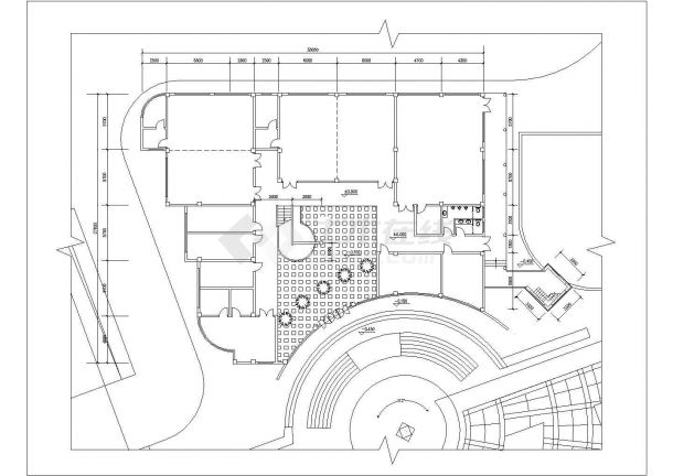 崇州市和春路某2层框架结构教学办公楼平立面设计CAD图纸-图一