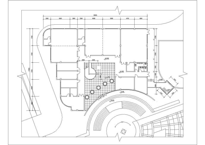 崇州市和春路某2层框架结构教学办公楼平立面设计CAD图纸_图1