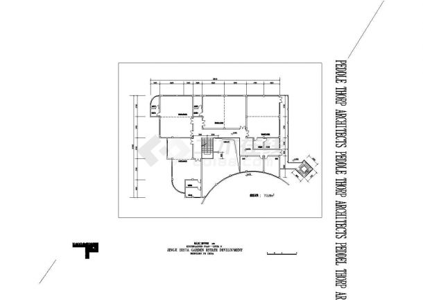 崇州市和春路某2层框架结构教学办公楼平立面设计CAD图纸-图二