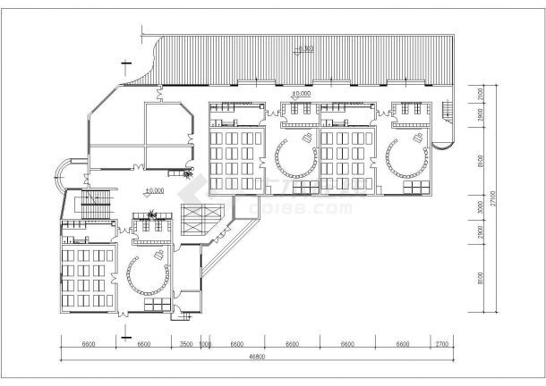 桂林市某社区幼儿园2300平3层混合结构教学办公楼平立面设计CAD图纸-图二