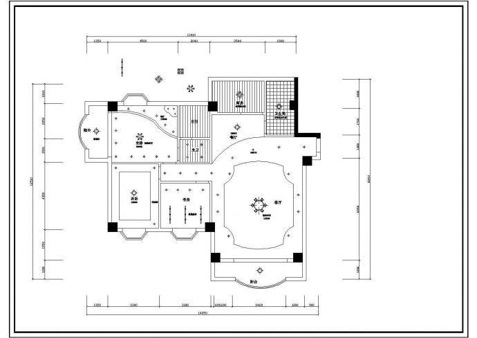 三室两厅室内装修CAD方案图_图1