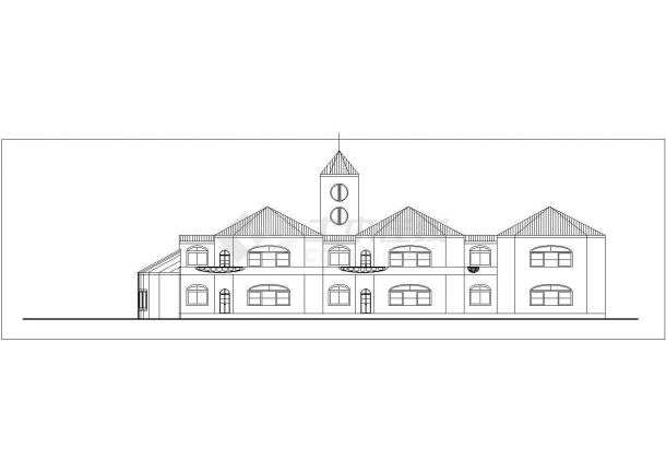 嘉兴市易福路某社区幼儿园2层砖混结构教学楼建筑设计CAD图纸-图一