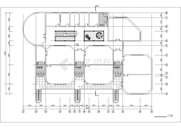 嘉兴市易福路某社区幼儿园2层砖混结构教学楼建筑设计CAD图纸-图二