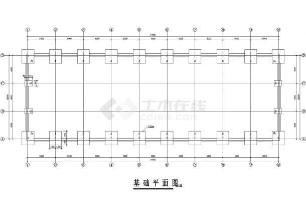 某单层排架厂房建筑结构设计cad施工图-图二
