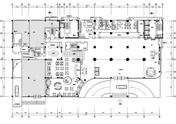 某地区酒店大堂设计CAD平面图_图1