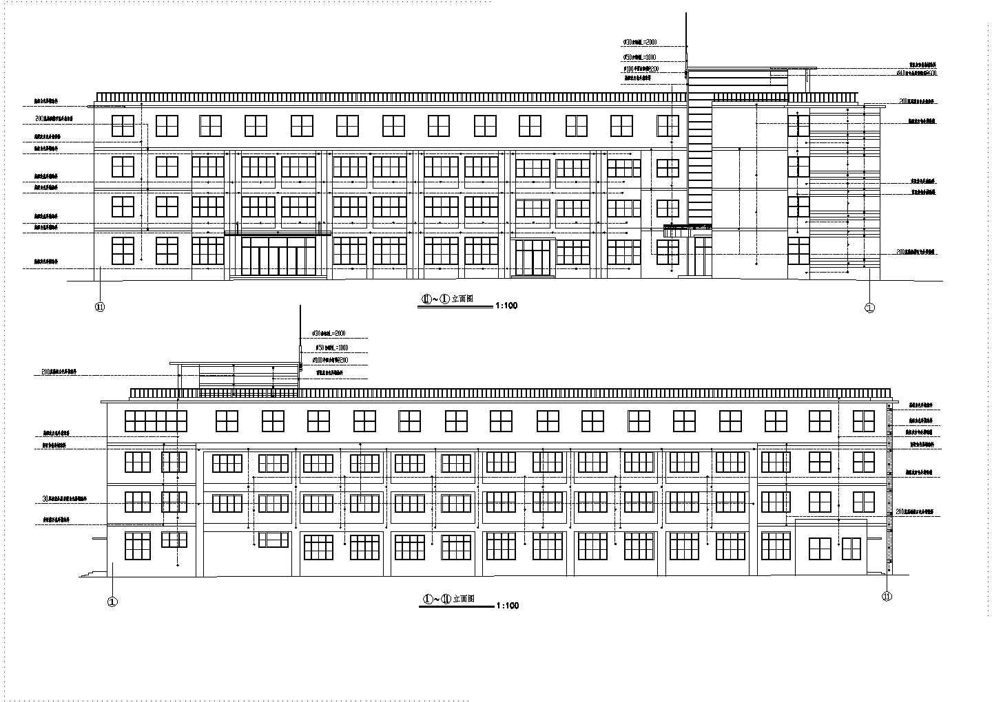 某办公宿舍车间工厂综合楼建筑设计cad施工图