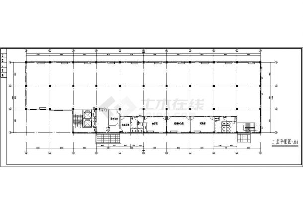 某3层厂房建筑方案设计cad施工图-图二