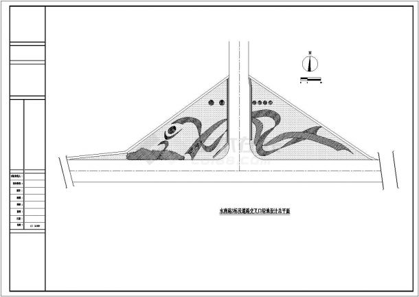 水南路路口绿化规划设计cad方案图纸-图二